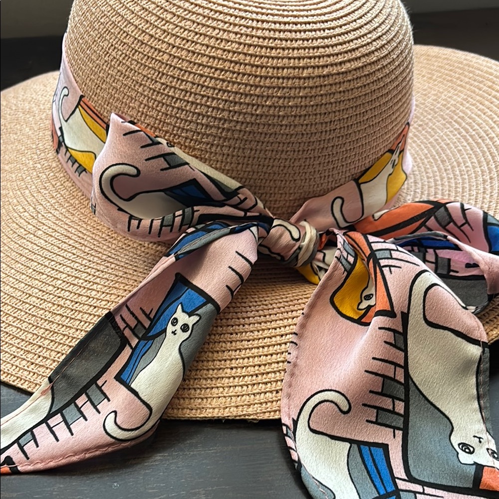 Stylish Straw Hat with Colorful Ribbon - Picture 6 of 8